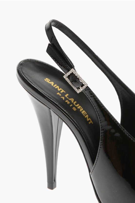 Shoes - Saint Laurent Patent Leather Slingbacks with Cone Heel 12cm - 8130789146 - Ask Me Wear