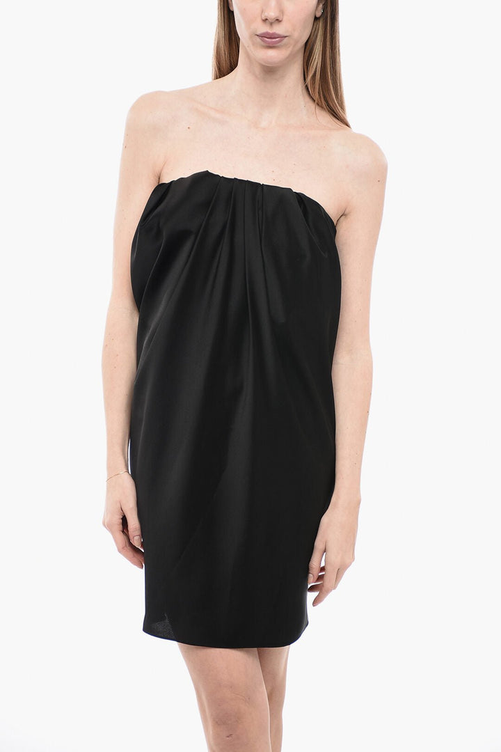 Clothing - Skirts - Saint Laurent Pleated Design Satin Sheath Dress - 900588082848 - Ask Me Wear