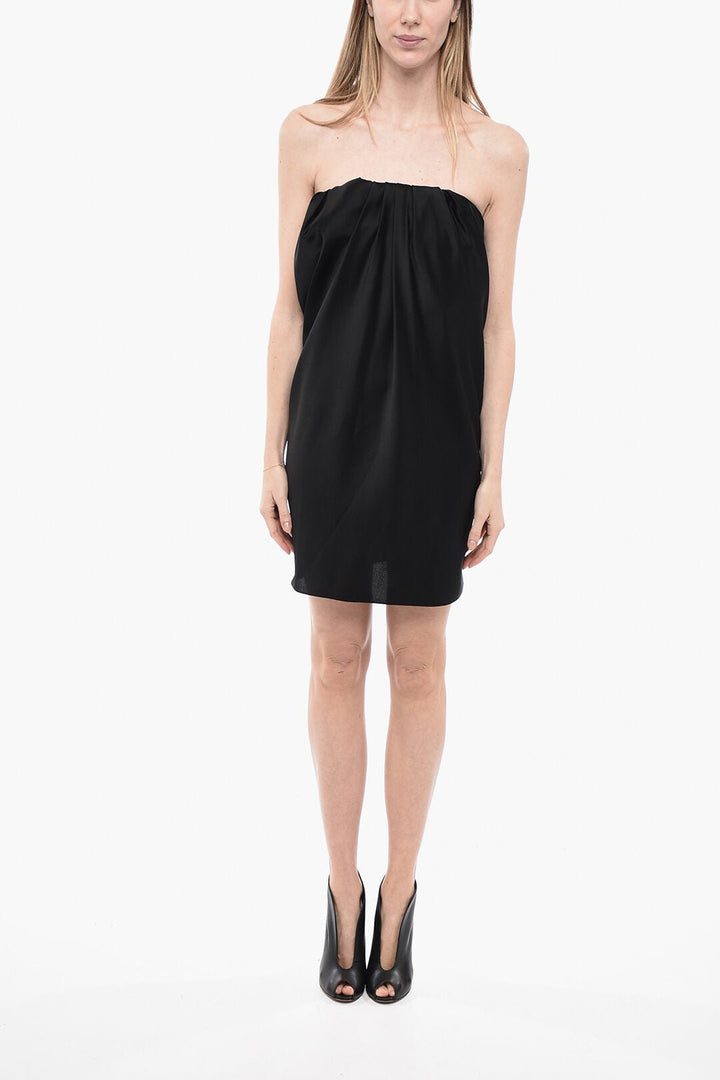 Clothing - Skirts - Saint Laurent Pleated Design Satin Sheath Dress - 900588082848 - Ask Me Wear