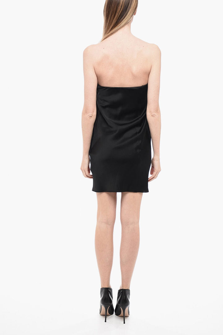 Clothing - Skirts - Saint Laurent Pleated Design Satin Sheath Dress - 900588082848 - Ask Me Wear