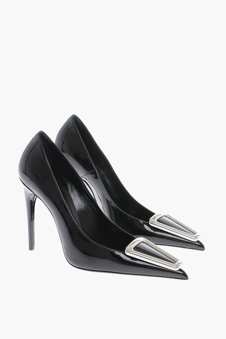 Shoes - Saint Laurent Pointed Patent Leather Pumps Heel 11 cm - 8130792970 - Ask Me Wear