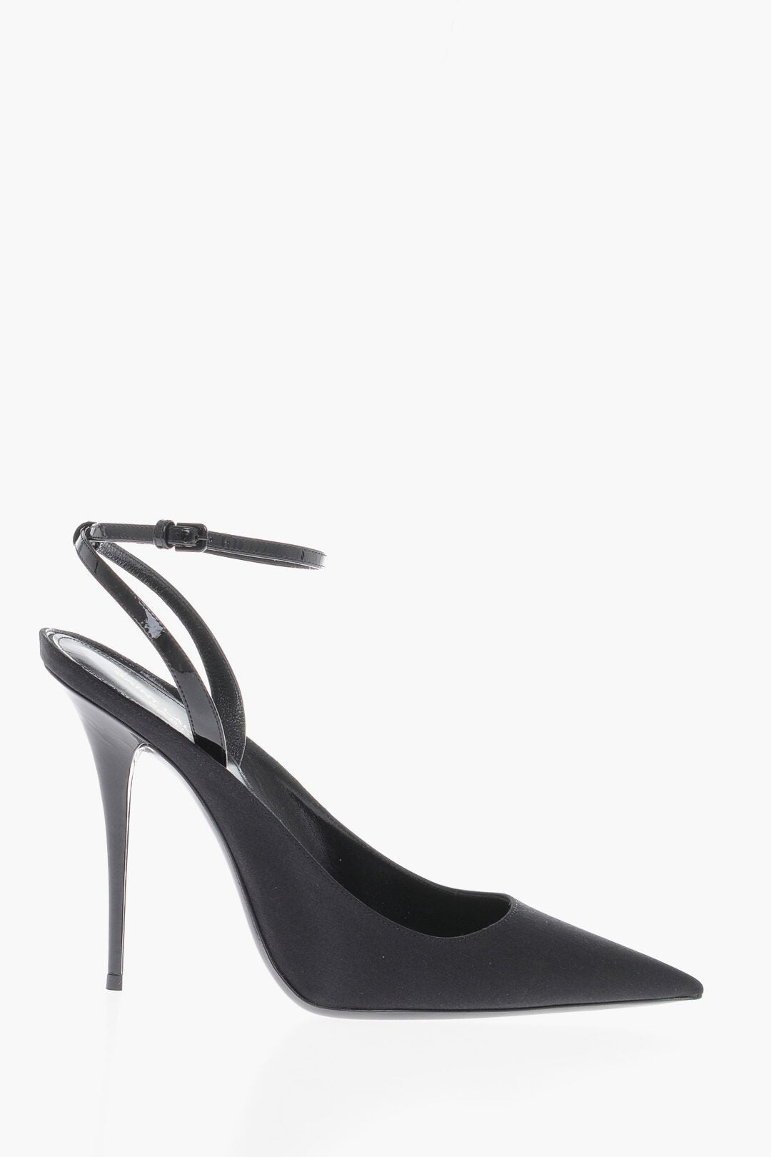 Shoes - Saint Laurent Pointed Satin Sandals Heel 12 cm - 8098699610 - Ask Me Wear