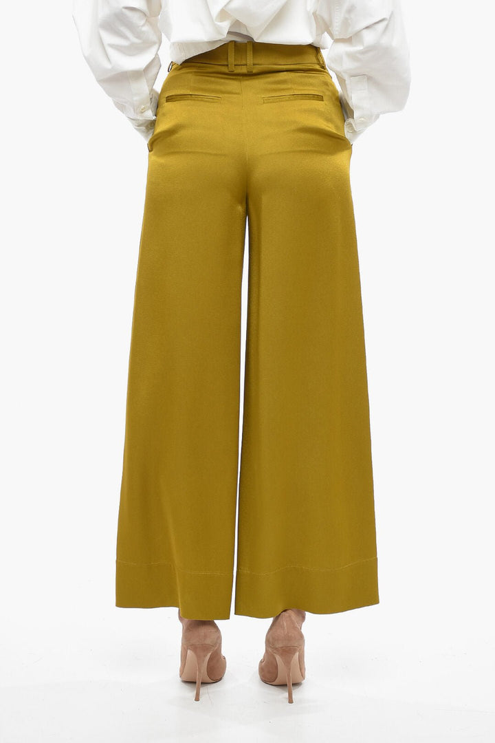 Clothing - Pants - Saint Laurent Satin Palazzo Pants with Belt Loops - 8129746409 - Ask Me Wear