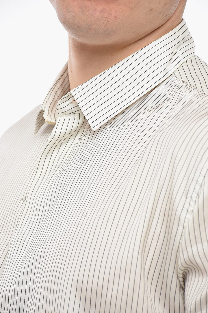 Clothing - Shirts - Saint Laurent Silk Pinstriped Shirt with Relaxed Fit - 901724761105 - Ask Me Wear