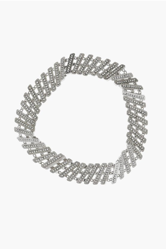 Bracelet - Saint Laurent Silver - Effect Bracelet with Rhinestone - 8108188571 - Ask Me Wear