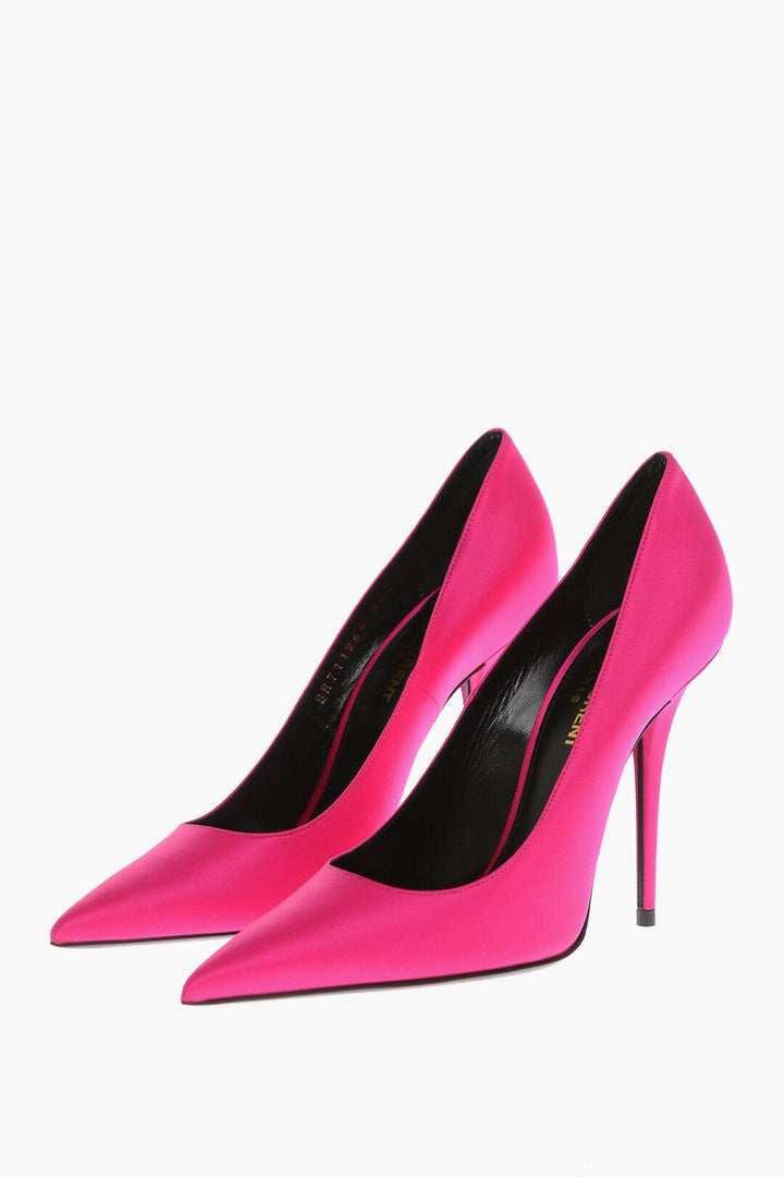 Shoes - Saint Laurent Stiletto Heeled HYPE Satin Pumps 10cm - 8108072432 - Ask Me Wear