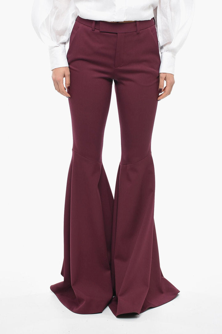 Clothing - Pants - Saint Laurent Stretch Wool Flared - leg Pants with Belt Loops - 8128583140 - Ask Me Wear