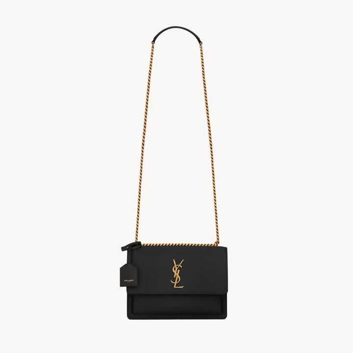 YSL - Handbag - SAINT LAURENT Sunset medium chain bag in smooth leather - Gold - 442906D420W1000 - Ask Me Wear