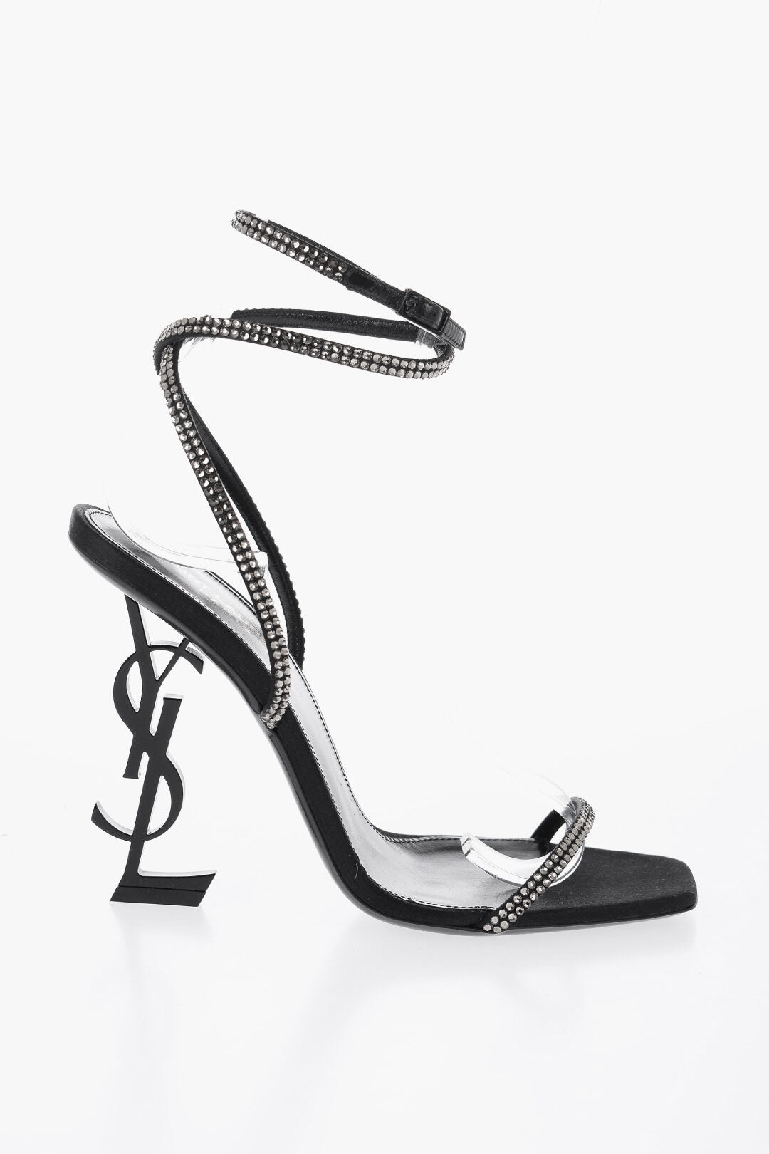 Shoes - Saint Laurent Twisted Rhinestoned Sandals With Statement Heel 11 cm - 8128934589 - Ask Me Wear