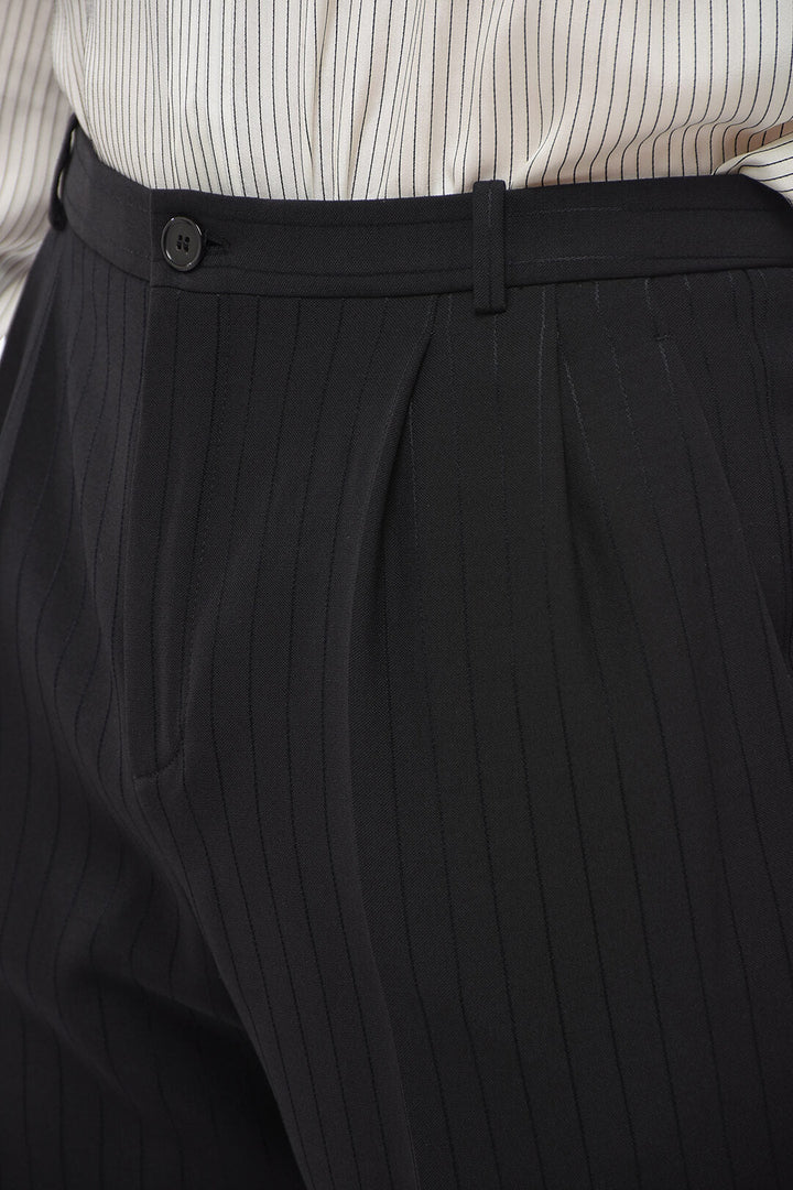 Clothing - Pants - Saint Laurent Wool Pinstriped Pants - 8128827693 - Ask Me Wear