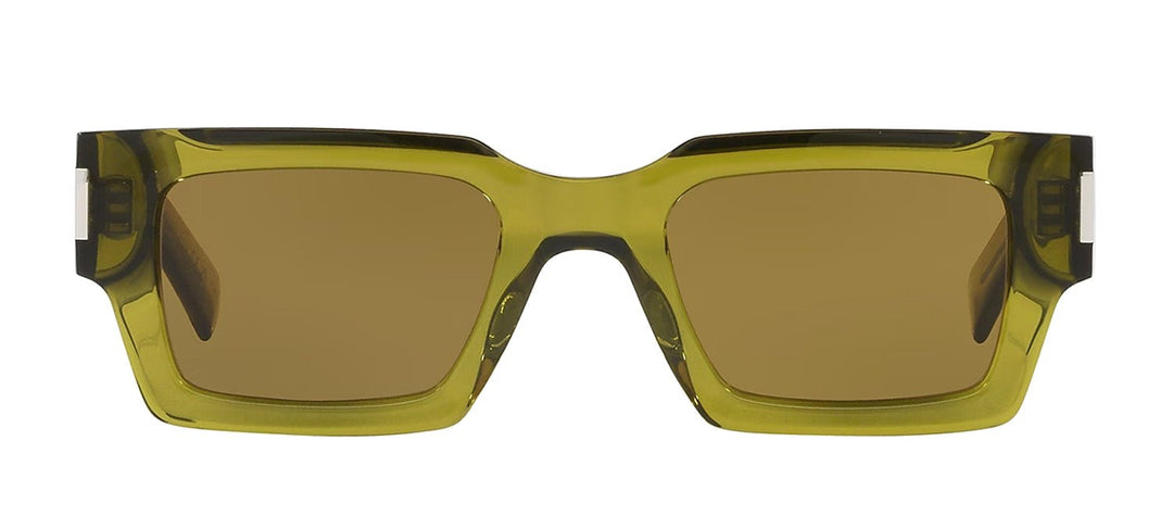 Saint LaurentSunglasses - Saint Laurent CLASSIC SL 572S 005 Rectangle Plastic Green Sunglasses with Brown Lens - SL_572S_005_50mm - Ask Me Wear