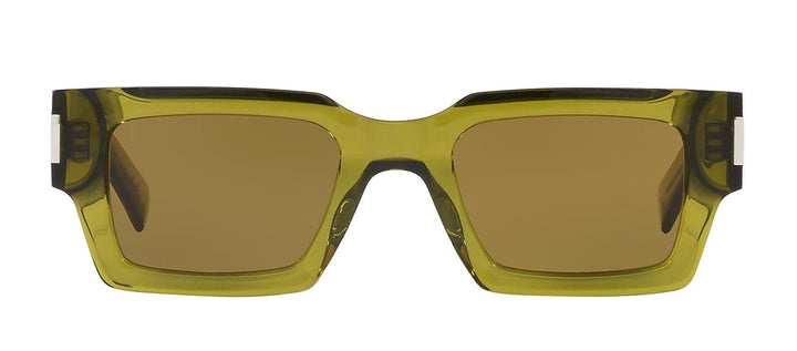 Saint LaurentSunglasses - Saint Laurent CLASSIC SL 572S 005 Rectangle Plastic Green Sunglasses with Brown Lens - SL_572S_005_50mm - Ask Me Wear