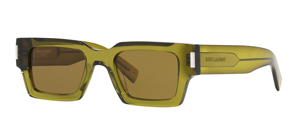 Saint LaurentSunglasses - Saint Laurent CLASSIC SL 572S 005 Rectangle Plastic Green Sunglasses with Brown Lens - SL_572S_005_50mm - Ask Me Wear