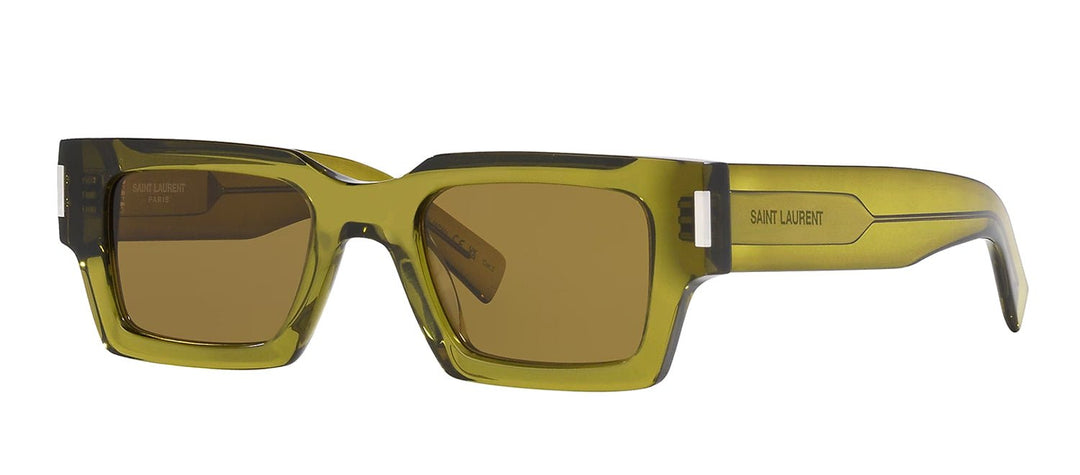 Saint LaurentSunglasses - Saint Laurent CLASSIC SL 572S 005 Rectangle Plastic Green Sunglasses with Brown Lens - SL_572S_005_50mm - Ask Me Wear