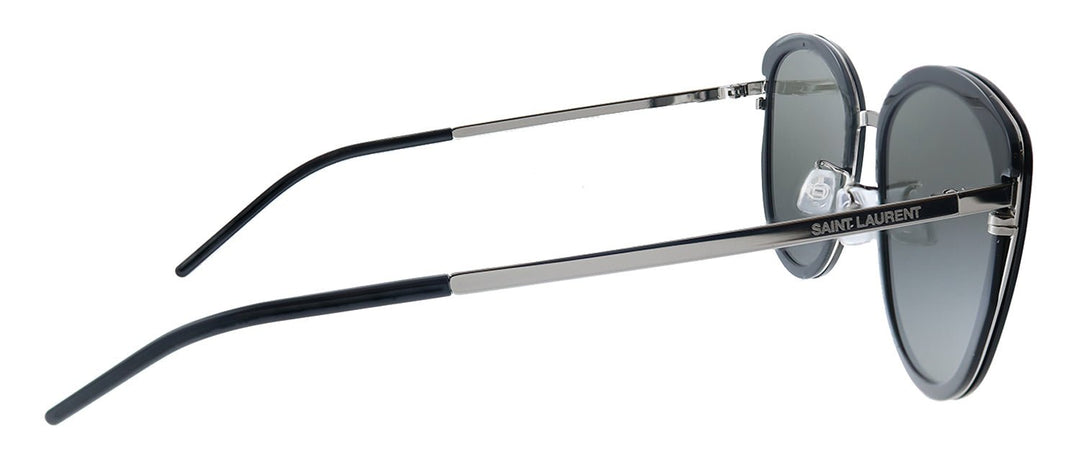 Saint LaurentSunglasses - Saint Laurent SLIM SL 377/K 001 Cat - Eye Metal Silver Sunglasses with Grey Lens - SL_377/K_SLIM_001 - Ask Me Wear