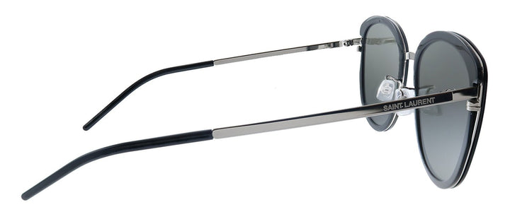 Saint LaurentSunglasses - Saint Laurent SLIM SL 377/K 001 Cat - Eye Metal Silver Sunglasses with Grey Lens - SL_377/K_SLIM_001 - Ask Me Wear