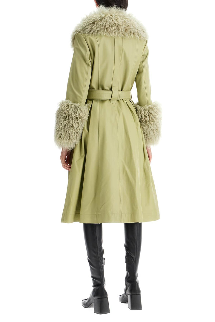 Clothing - Saks Potts Foxy Leather And Shearling Long Coat - 242834DCP000001 - SAGE - 2 - Ask Me Wear