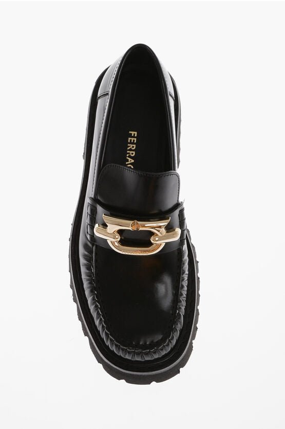 Shoes - Salvatore Ferragamo Carrion Sole INGRID Leather Loafers - 000019300778 - Ask Me Wear