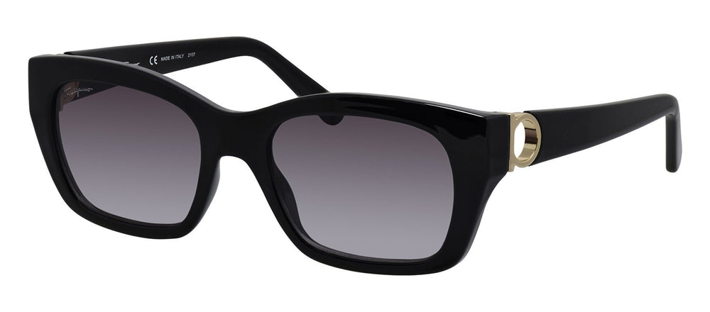 Salvatore FerragamoSunglasses - Salvatore Ferragamo SF 1012S 001 Square Plastic Black Sunglasses with Grey Lens - SF_1012S_001_53mm - Ask Me Wear