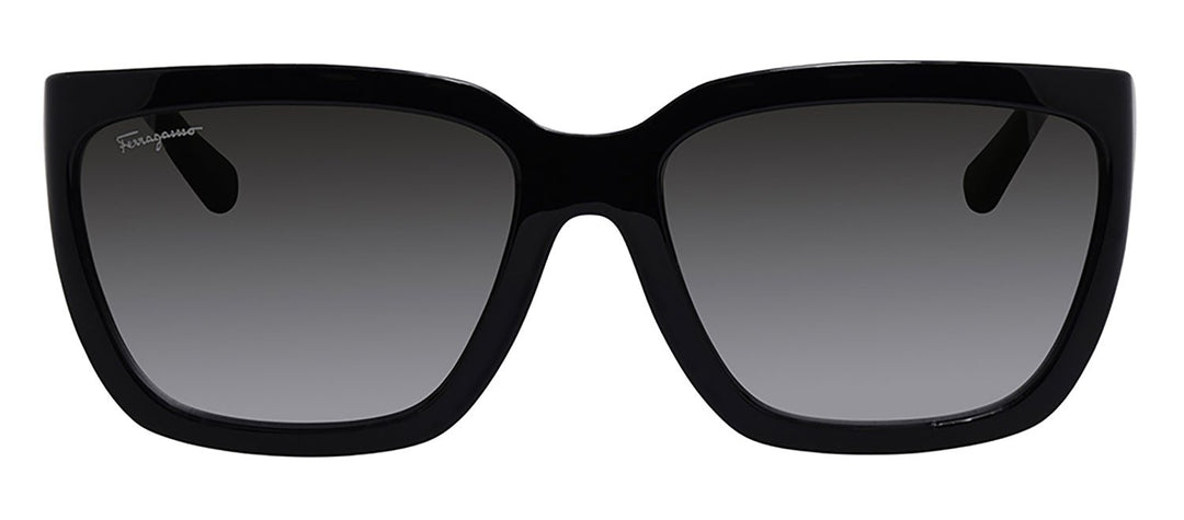 Salvatore FerragamoSunglasses - Salvatore Ferragamo SF 1018S 001 Rectangle Plastic Black Sunglasses with Grey Lens - SF_1018S_001_59mm - Ask Me Wear