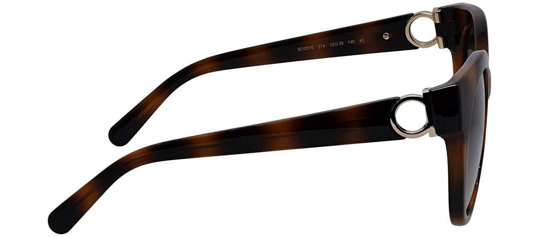 Salvatore FerragamoSunglasses - Salvatore Ferragamo SF 1031S 214 Cat Eye Plastic Tortoise Sunglasses with Green Lens - SF_1031S_214_53mm - Ask Me Wear