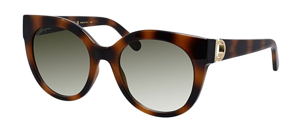 Salvatore FerragamoSunglasses - Salvatore Ferragamo SF 1031S 214 Cat Eye Plastic Tortoise Sunglasses with Green Lens - SF_1031S_214_53mm - Ask Me Wear