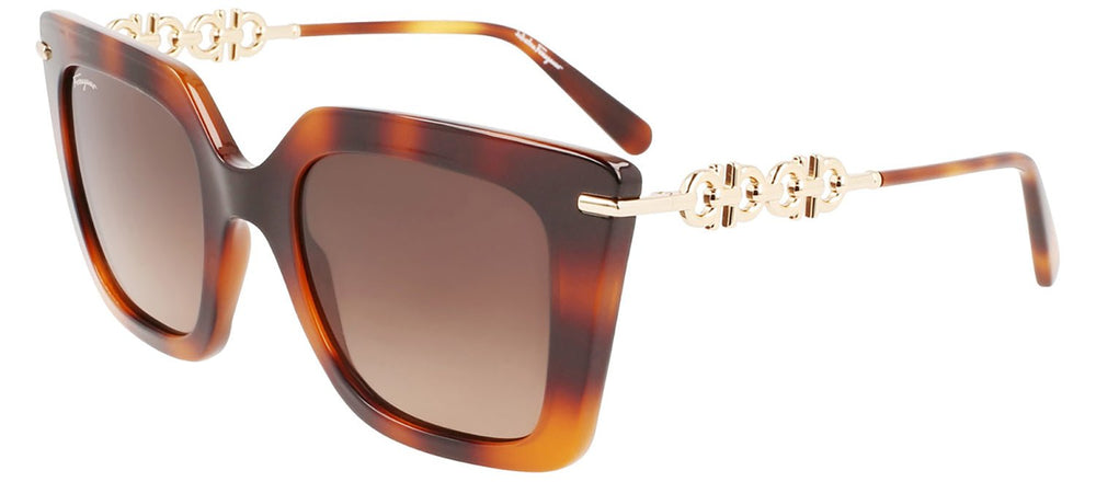 Salvatore FerragamoSunglasses - Salvatore Ferragamo SF 1041S 238 Square Plastic Havana Sunglasses with Brown Lens - SF_1041S_238 - Ask Me Wear