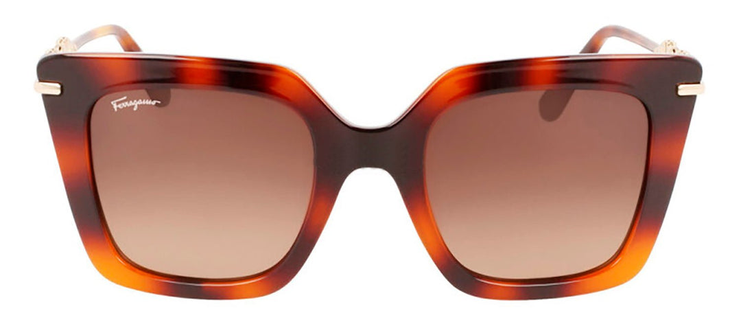 Salvatore FerragamoSunglasses - Salvatore Ferragamo SF 1041S 238 Square Plastic Havana Sunglasses with Brown Lens - SF_1041S_238 - Ask Me Wear