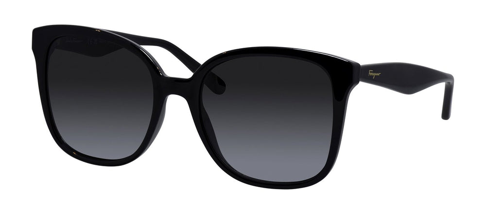 Salvatore FerragamoSunglasses - Salvatore Ferragamo SF 1072S 001 Square Plastic Black Sunglasses with Grey Gradient Lens - SF_1072S_001_56mm - Ask Me Wear