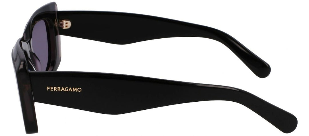 Salvatore FerragamoSunglasses - Salvatore Ferragamo SF 1079SN 022 Rectangular Plastic Dark Grey Sunglasses with Purple Lens - SF_1079SN_022_54mm - Ask Me Wear