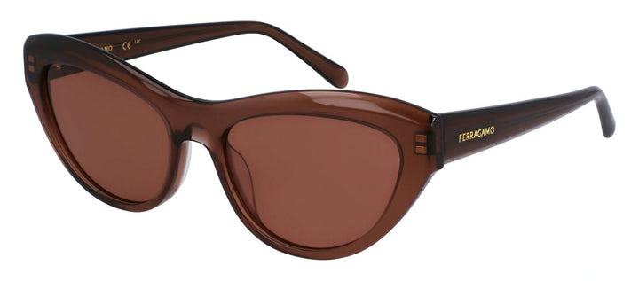 Salvatore FerragamoSunglasses - Salvatore Ferragamo SF 1103S 232 Cat - Eye Plastic Brown Sunglasses with Brown Lens - SF_1103S_232_55mm - Ask Me Wear