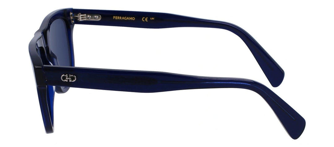 Salvatore FerragamoSunglasses - Salvatore Ferragamo SF 1111S 432 Browline Plastic Transparent Blue Sunglasses with Blue Lens - SF_1111S_432_55mm - Ask Me Wear