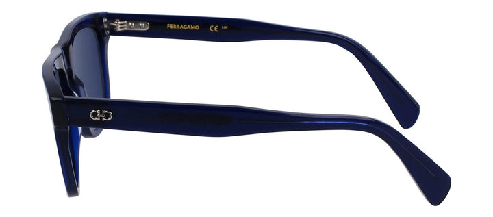 Salvatore FerragamoSunglasses - Salvatore Ferragamo SF 1111S 432 Browline Plastic Transparent Blue Sunglasses with Blue Lens - SF_1111S_432_55mm - Ask Me Wear