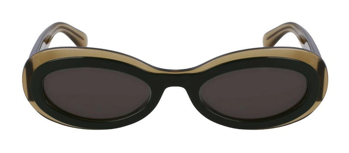 Salvatore FerragamoSunglasses - Salvatore Ferragamo SF 2003S 327 Oval Plastic Transparent Khaki/Green Sunglasses with Dark Grey Lens - SF_2003S_327_54mm - Ask Me Wear