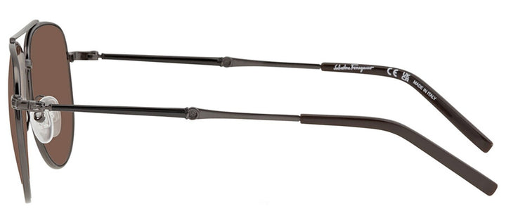 Salvatore FerragamoSunglasses - Salvatore Ferragamo SF 226S 021 Aviator Metal Black Sunglasses with Brown Lens - SF_226S_021_58mm - Ask Me Wear