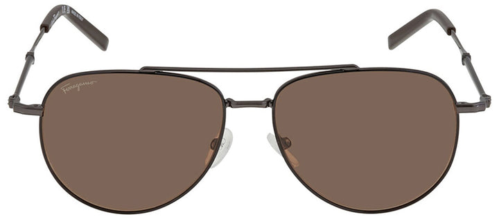 Salvatore FerragamoSunglasses - Salvatore Ferragamo SF 226S 021 Aviator Metal Black Sunglasses with Brown Lens - SF_226S_021_58mm - Ask Me Wear