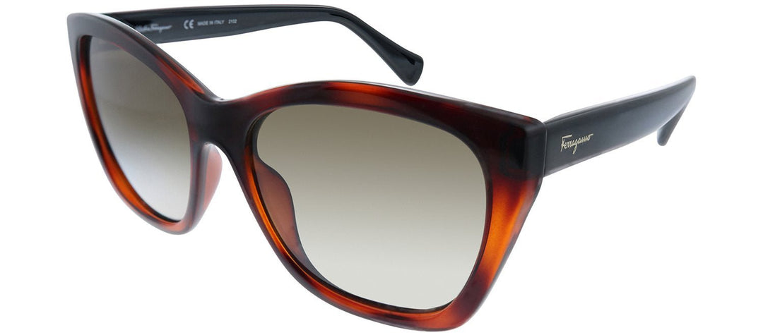 Salvatore FerragamoSunglasses - Salvatore Ferragamo SF 957S 214 Cat - Eye Plastic Tortoise Sunglasses with Brown Lens - SF_957S_214_56mm - Ask Me Wear