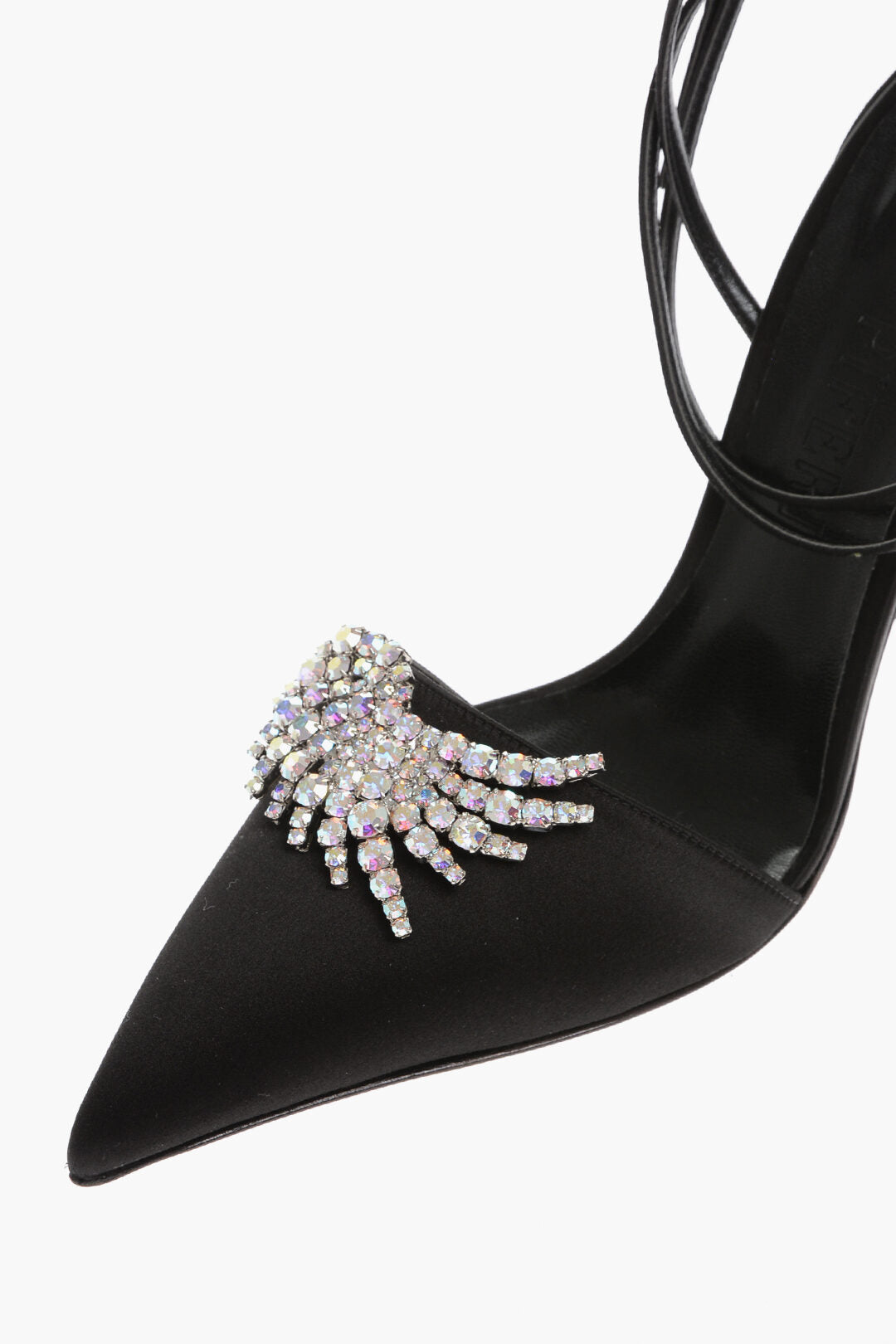 Piferi Satin CARINE Lace-Up Pumps with Jewels Embellished