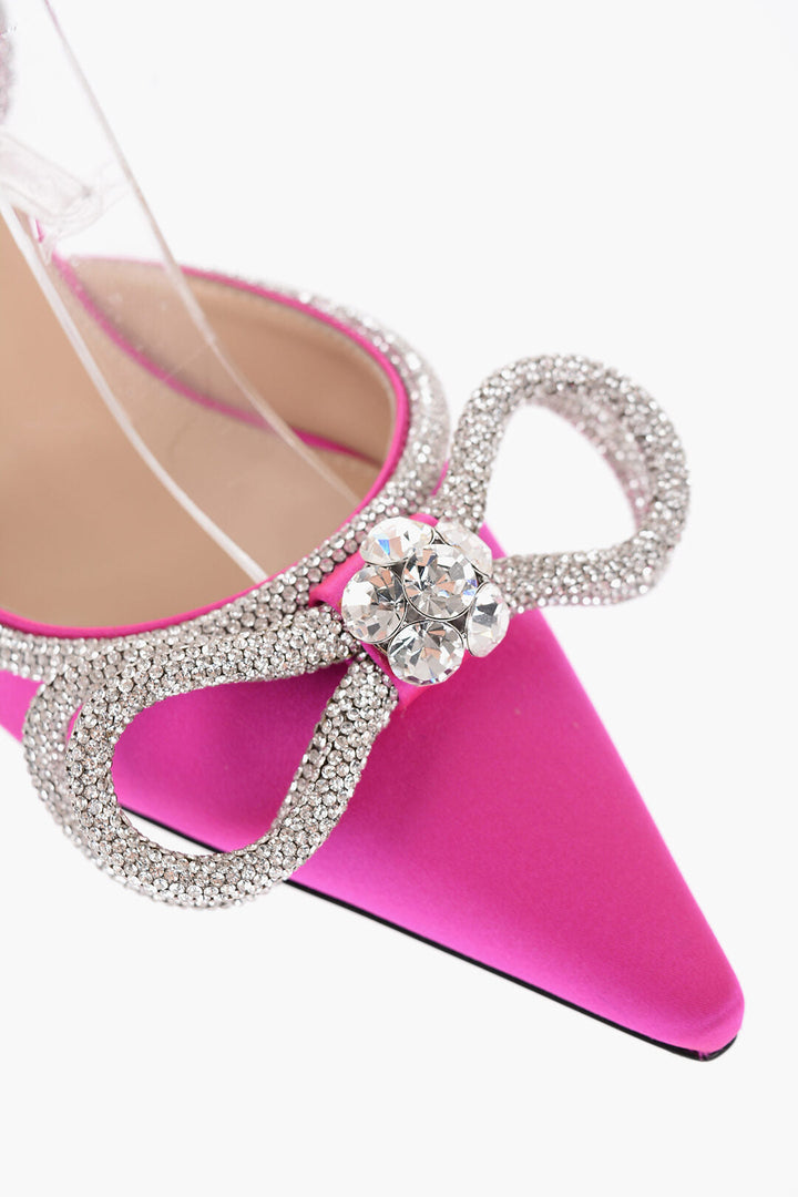 Mach&Mach Satin DOUBLE BOW Pumps with Rhinestone Details 6,5cm