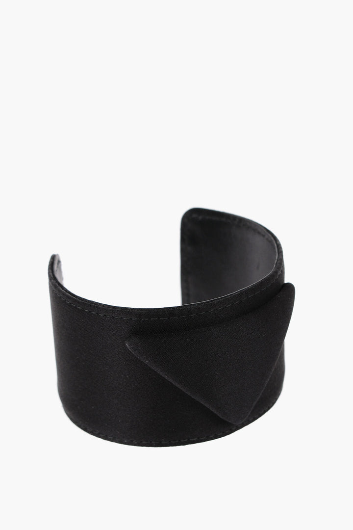 Prada Satin Embossed Logo Cuffed Bracelet