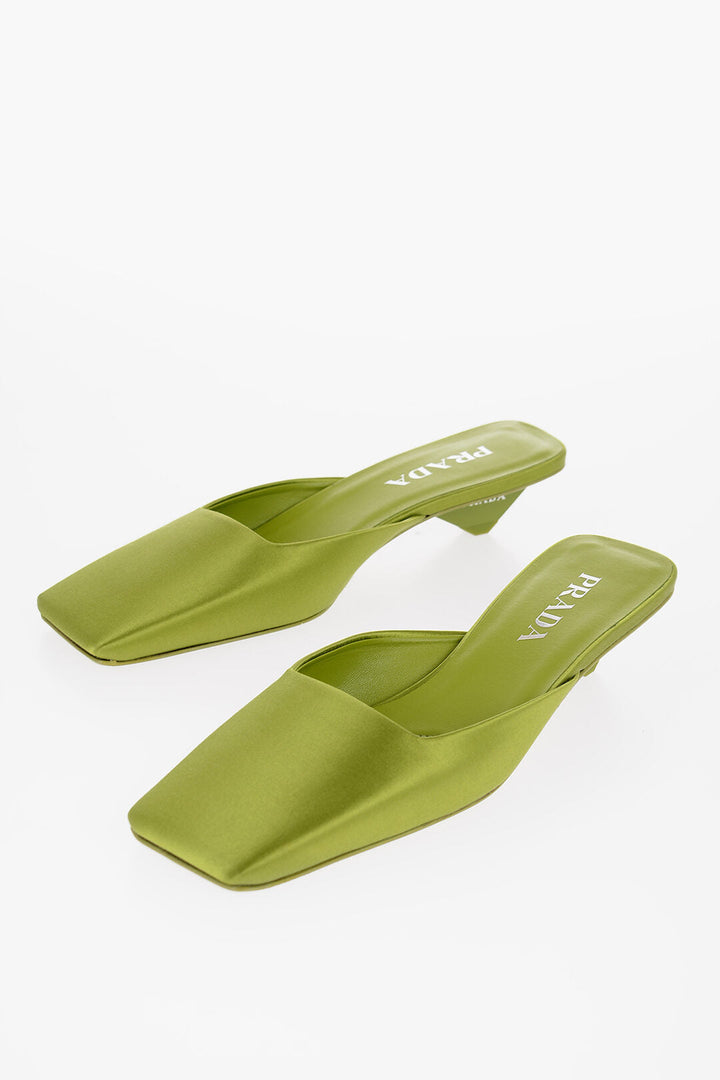 Prada Satin Mules With Square-Toe