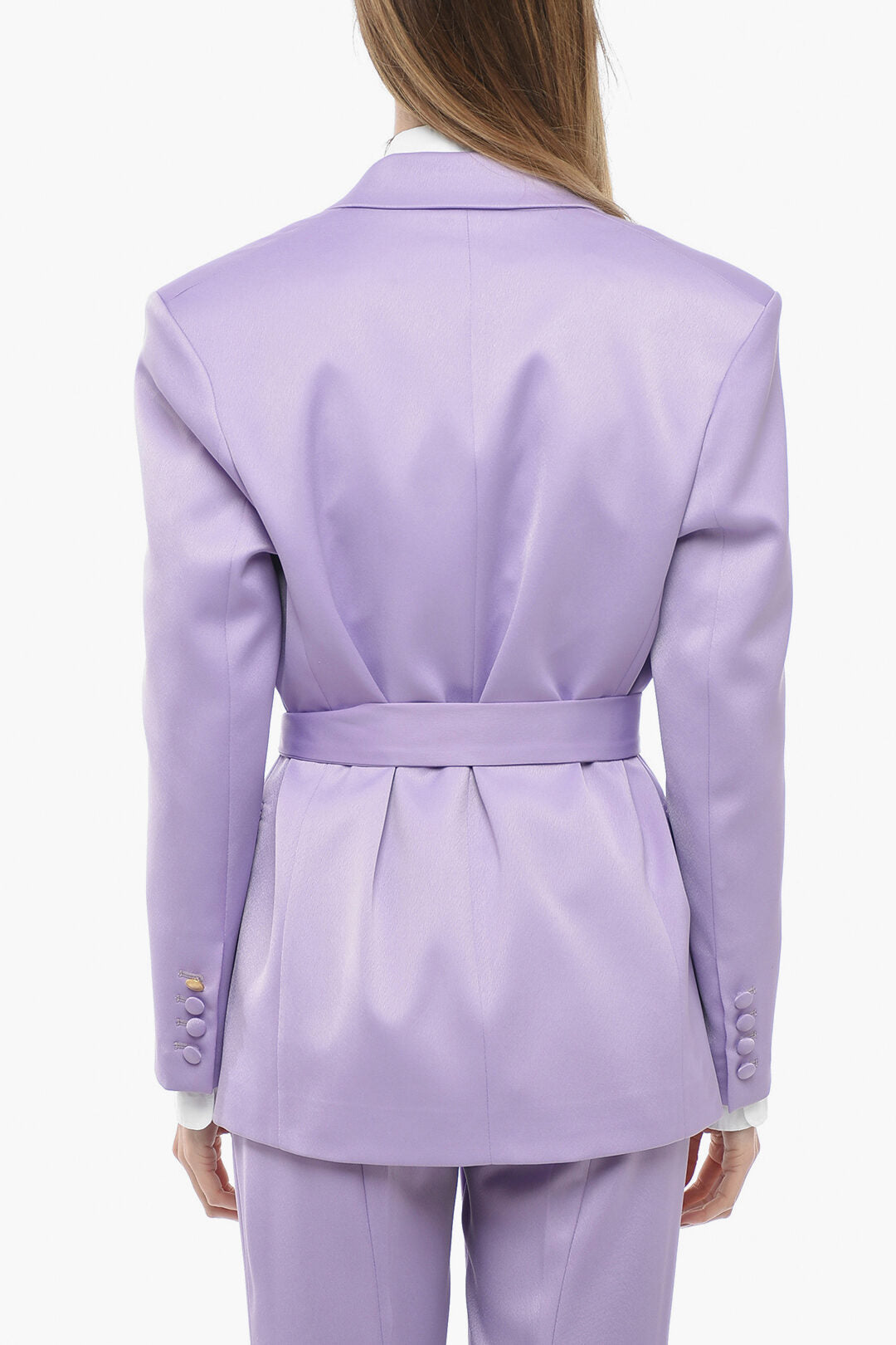 Hebe Studio Satin THE LOVER Blazer with Belt