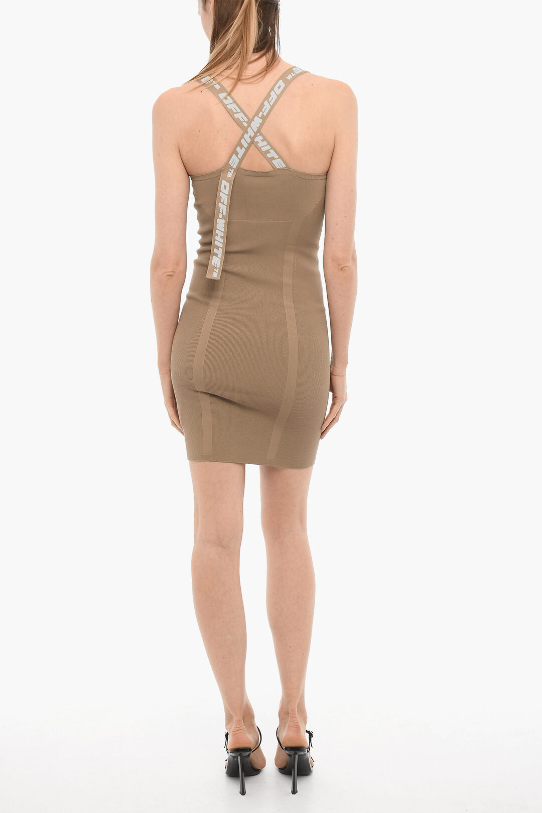 Off-White SEASONAL Stretch Fabric Sheath Dress with Logoed Straps