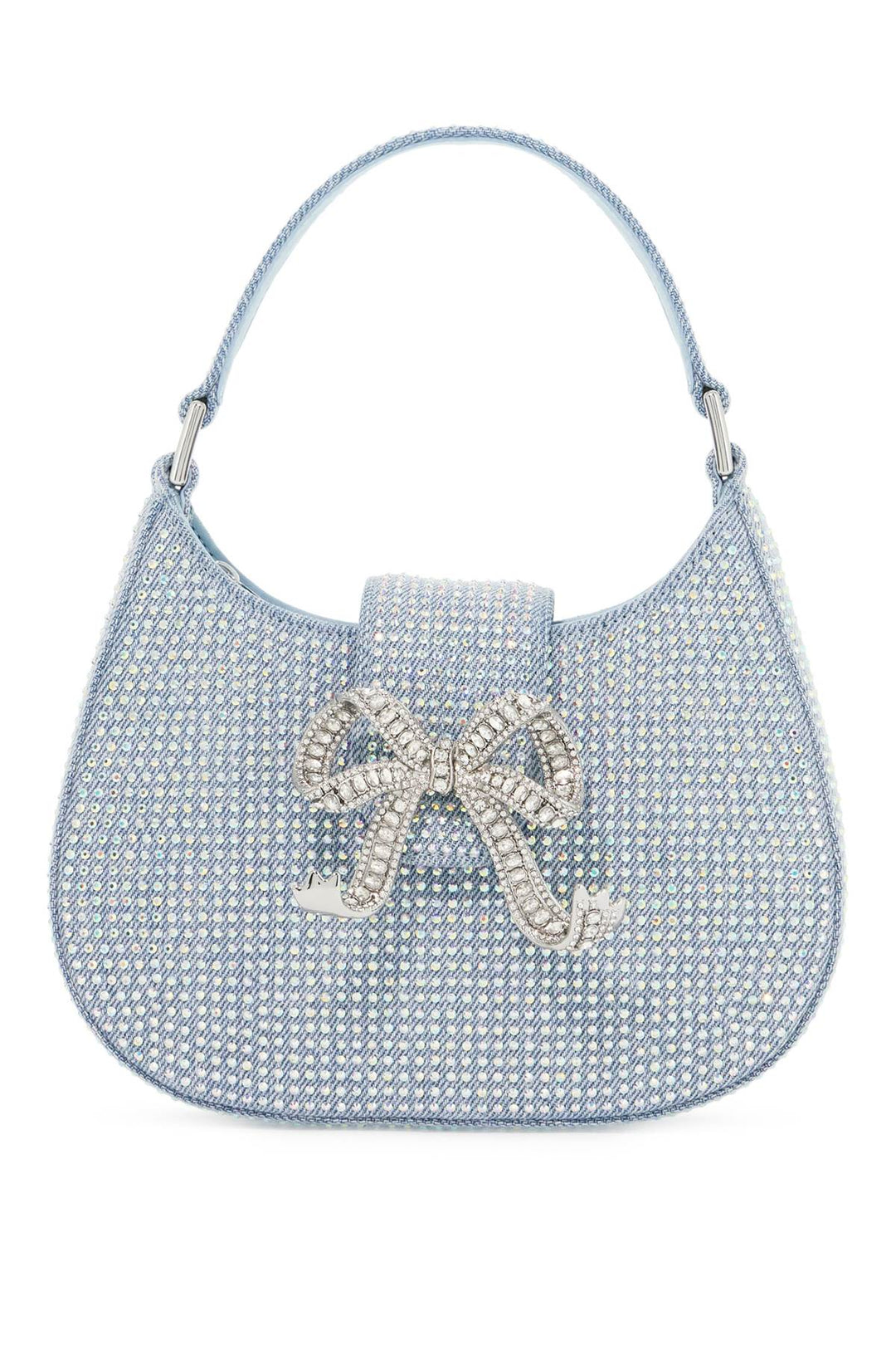 Bags - Self Portrait Mini Crescent Denim Bag With Rhinestones - 242632ABS000013 - BLUE - os - Ask Me Wear