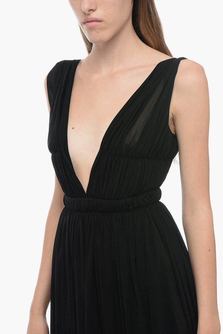 Saint Laurent Semi-sheer Mini Dress with Open Back