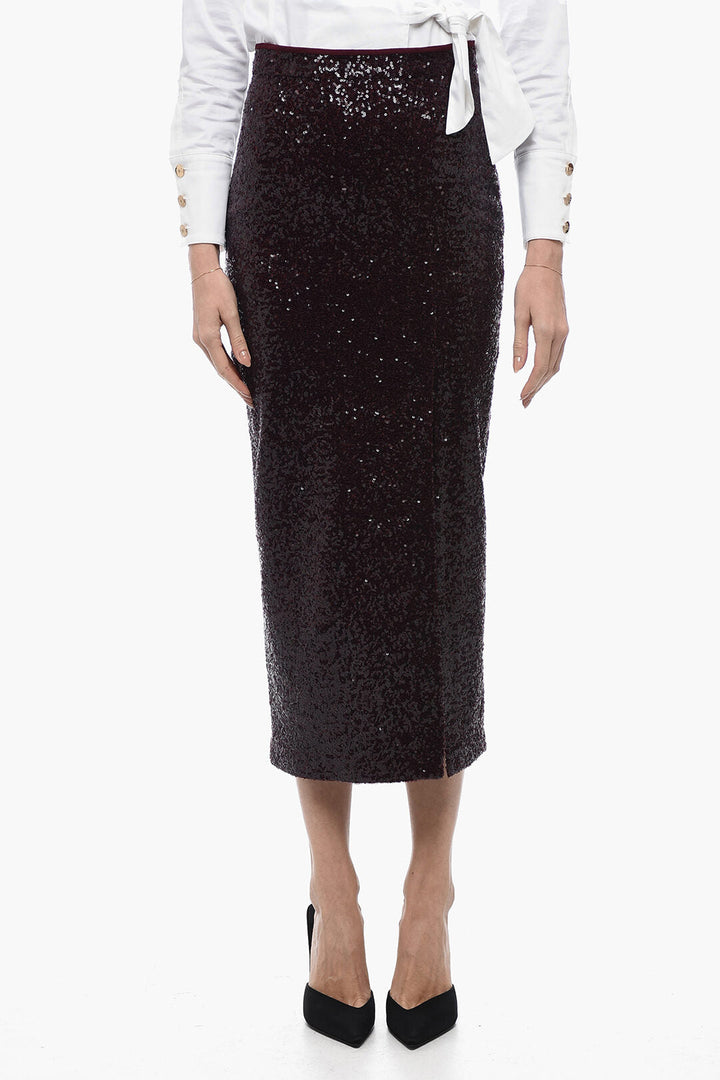 In The Mood For Love Sequined TILO Skirt with Front Slit