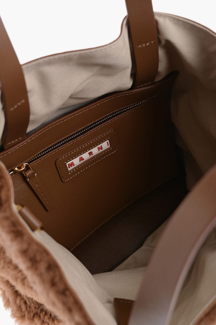 Marni Shearling Detailing MUSEO Mini Tote Bag