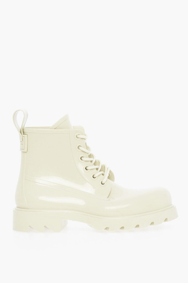 Bottega Veneta Shiny Rubber Ankle Boots with Round Toe