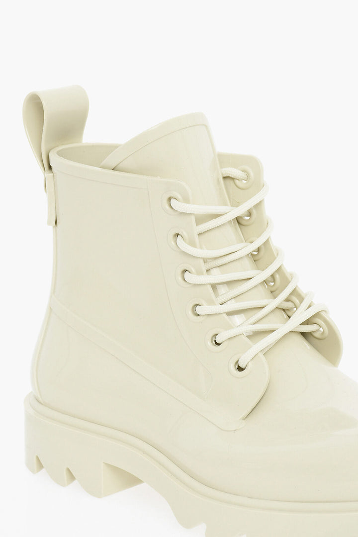 Bottega Veneta Shiny Rubber Ankle Boots with Round Toe