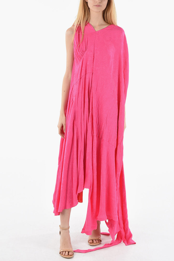 Balenciaga Short Sleeved Asymmetric Maxi Dress